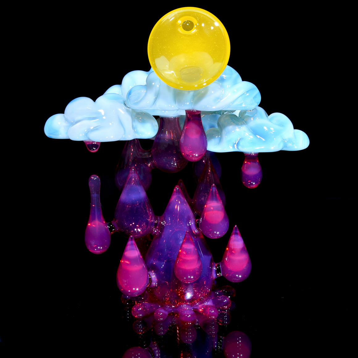 Aquamania Clouds & Karmaline Raindrop Sunset Rig w/ Matching Carb Cap, Slurper Set, & Pendant - 14mm Female