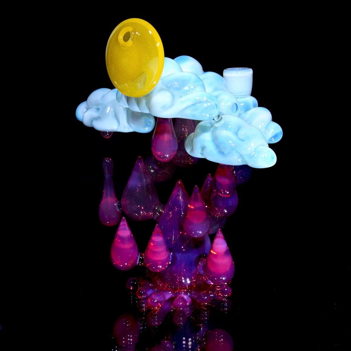Aquamania Clouds & Karmaline Raindrop Sunset Rig w/ Matching Carb Cap, Slurper Set, & Pendant - 14mm Female