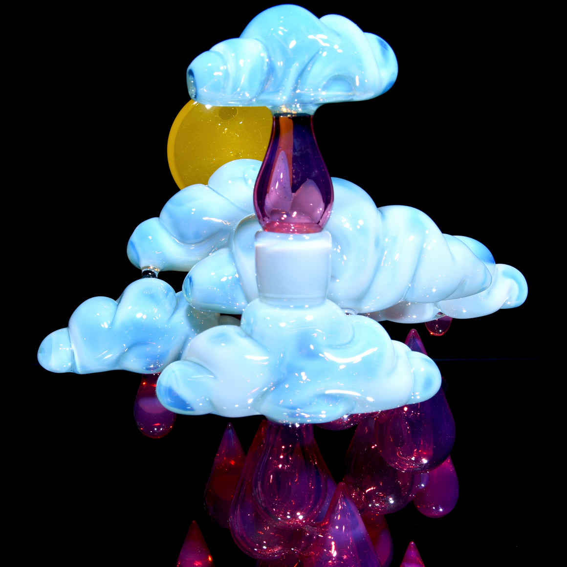 Aquamania Clouds & Karmaline Raindrop Sunset Rig w/ Matching Carb Cap, Slurper Set, & Pendant - 14mm Female