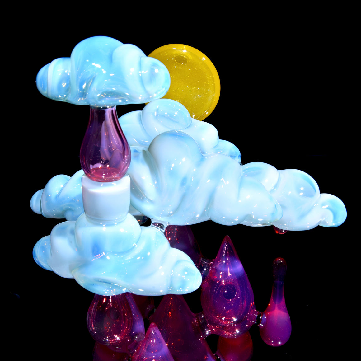 Aquamania Clouds & Karmaline Raindrop Sunset Rig w/ Matching Carb Cap, Slurper Set, & Pendant - 14mm Female