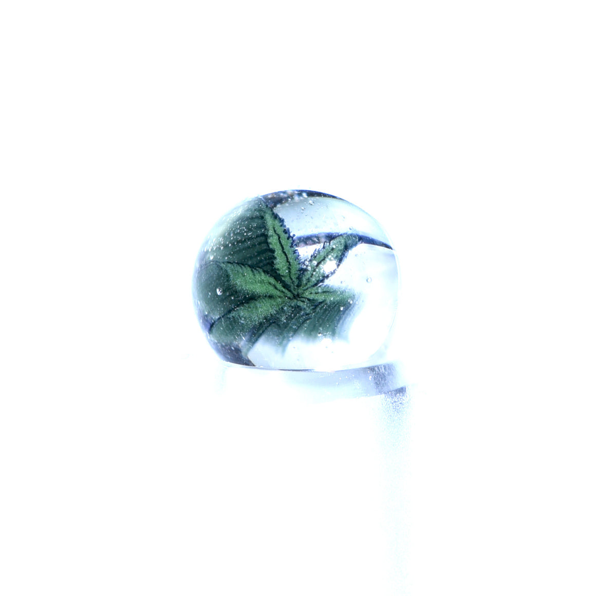 ~6mm Boro-encased Millie Terp Pearl by Ryan McCluer - Marijuana Leaf