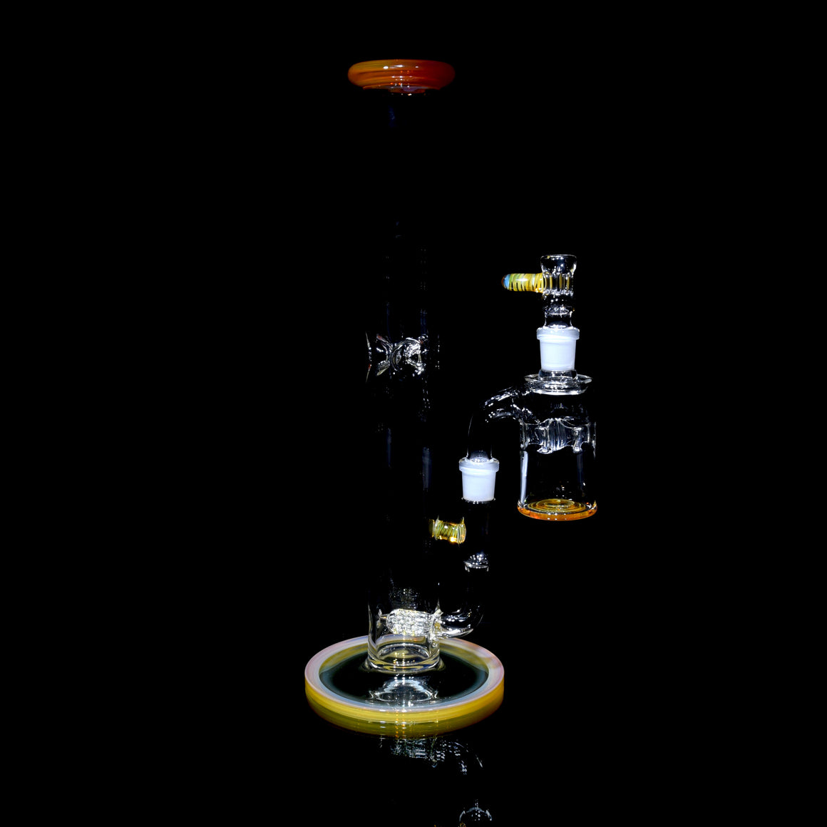 Inline Single Perc Tube/Ashcatcher Set - North Star Yellow - 18mm Female