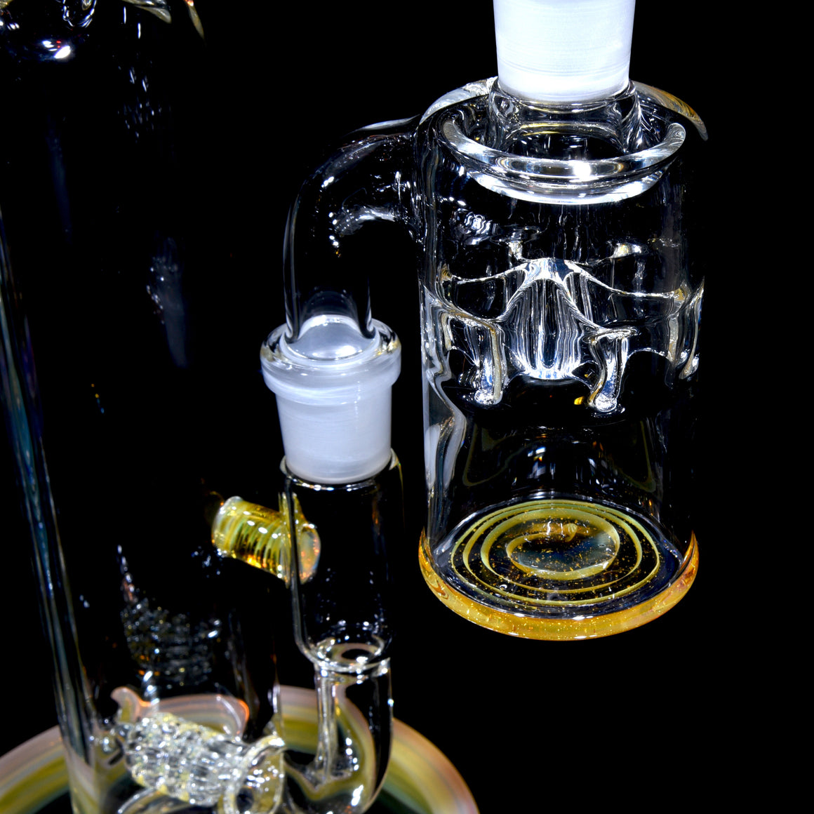 Inline Single Perc Tube/Ashcatcher Set - North Star Yellow - 18mm Female