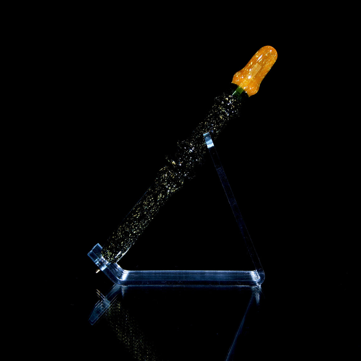 Dichroic Glass Pen w/ Refillable Bic Ballpoint Tip - Peach