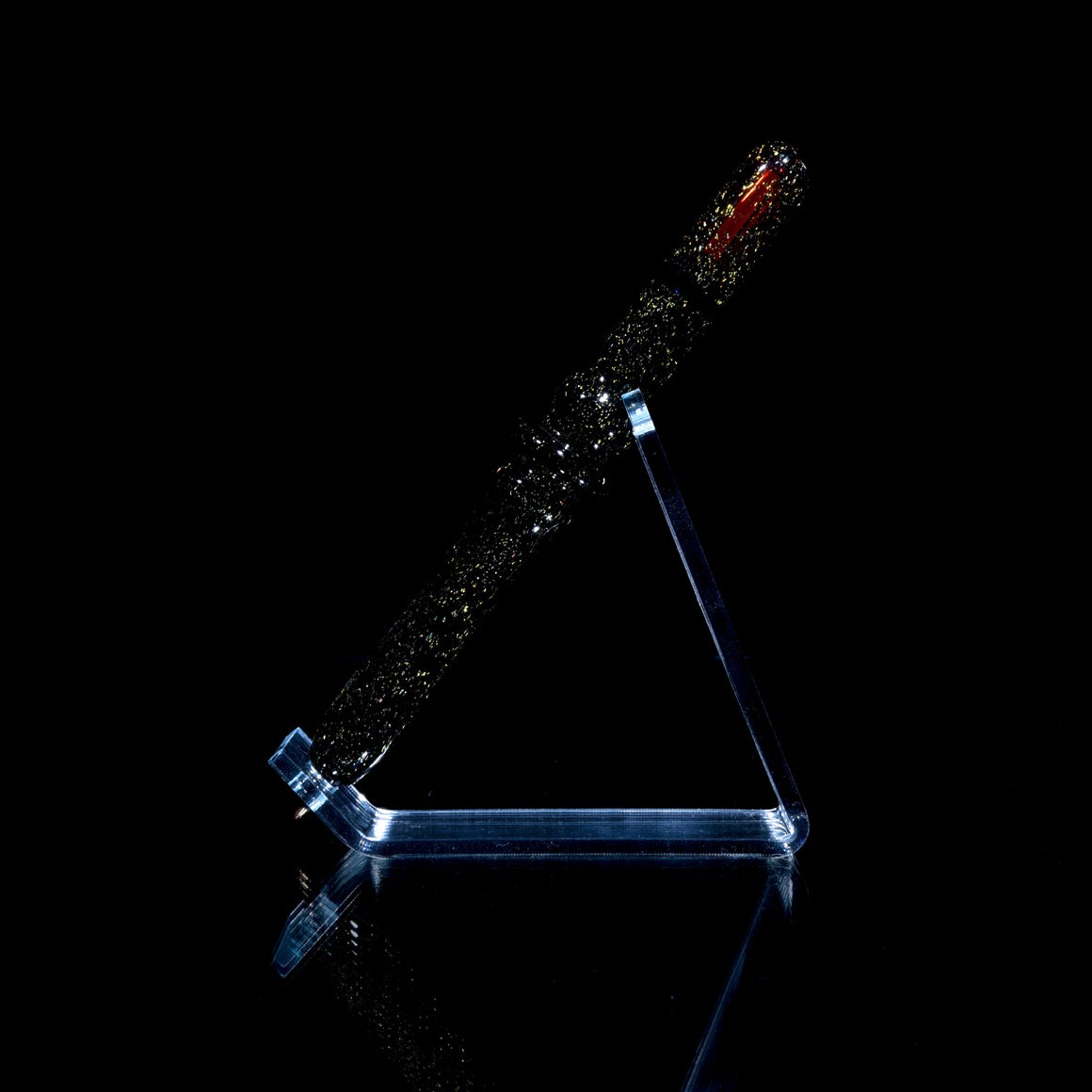 Dichroic Glass Pen w/ Refillable Bic Ballpoint Tip - Red Elvis