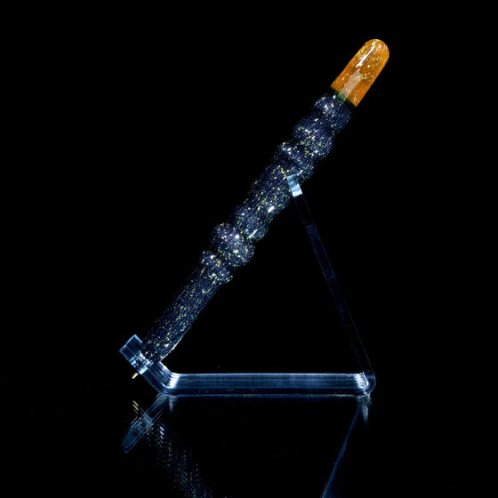 Dichroic Glass Pen w/ Refillable Bic Ballpoint Tip - Peach