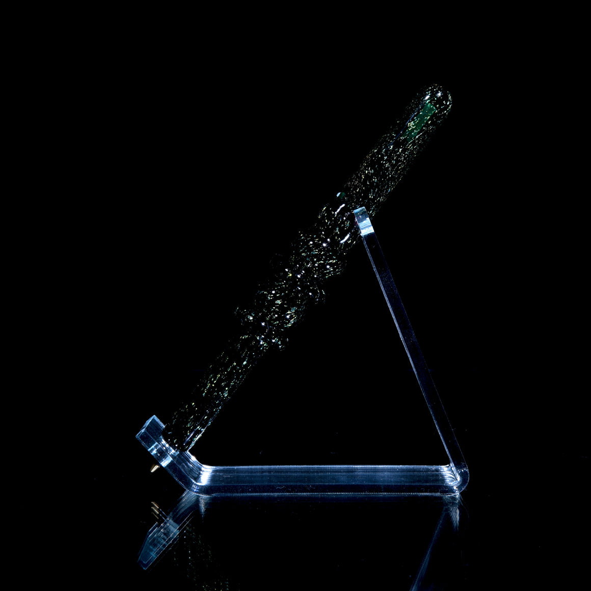 Dichroic Glass Pen w/ Refillable Bic Ballpoint Tip - Green
