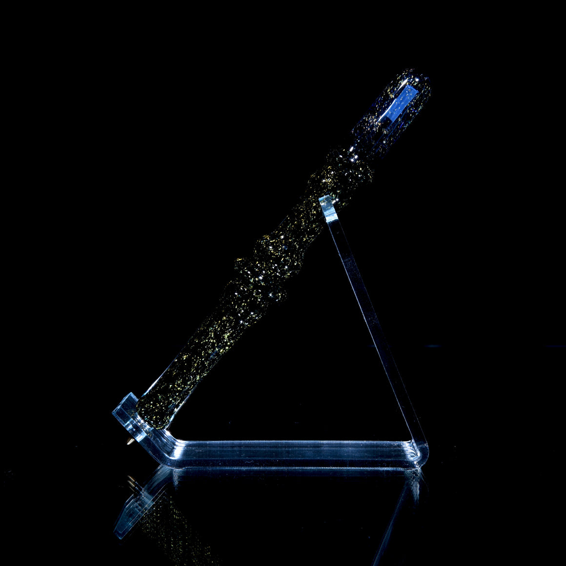 Dichroic Glass Pen w/ Refillable Bic Ballpoint Tip - Blue