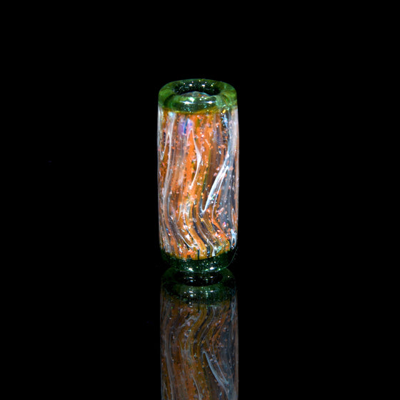 Cylindrical Fumed Crushed Opal Bead/Pendant - Green Stardust