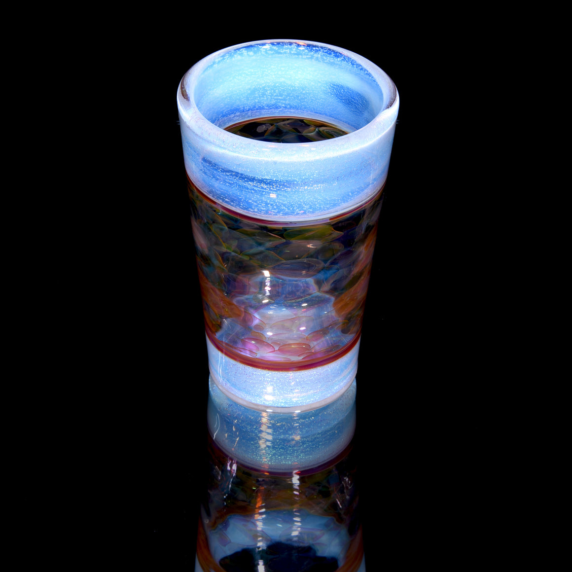 Fully-worked Dichroic Ghost/Fume Implosion Pint Glass - 18oz Capacity
