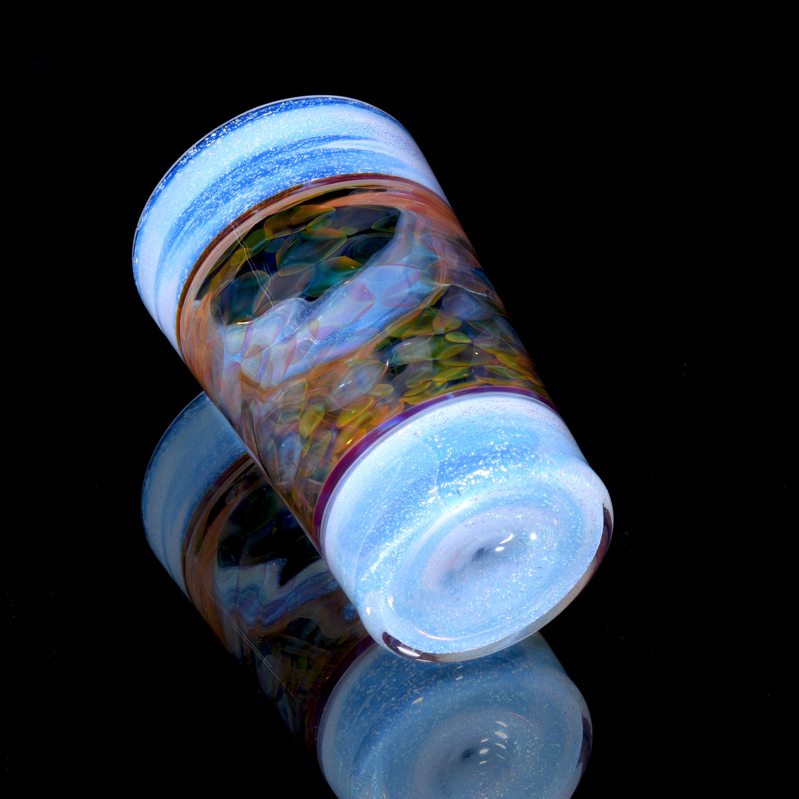 Fully-worked Dichroic Ghost/Fume Implosion Pint Glass - 18oz Capacity