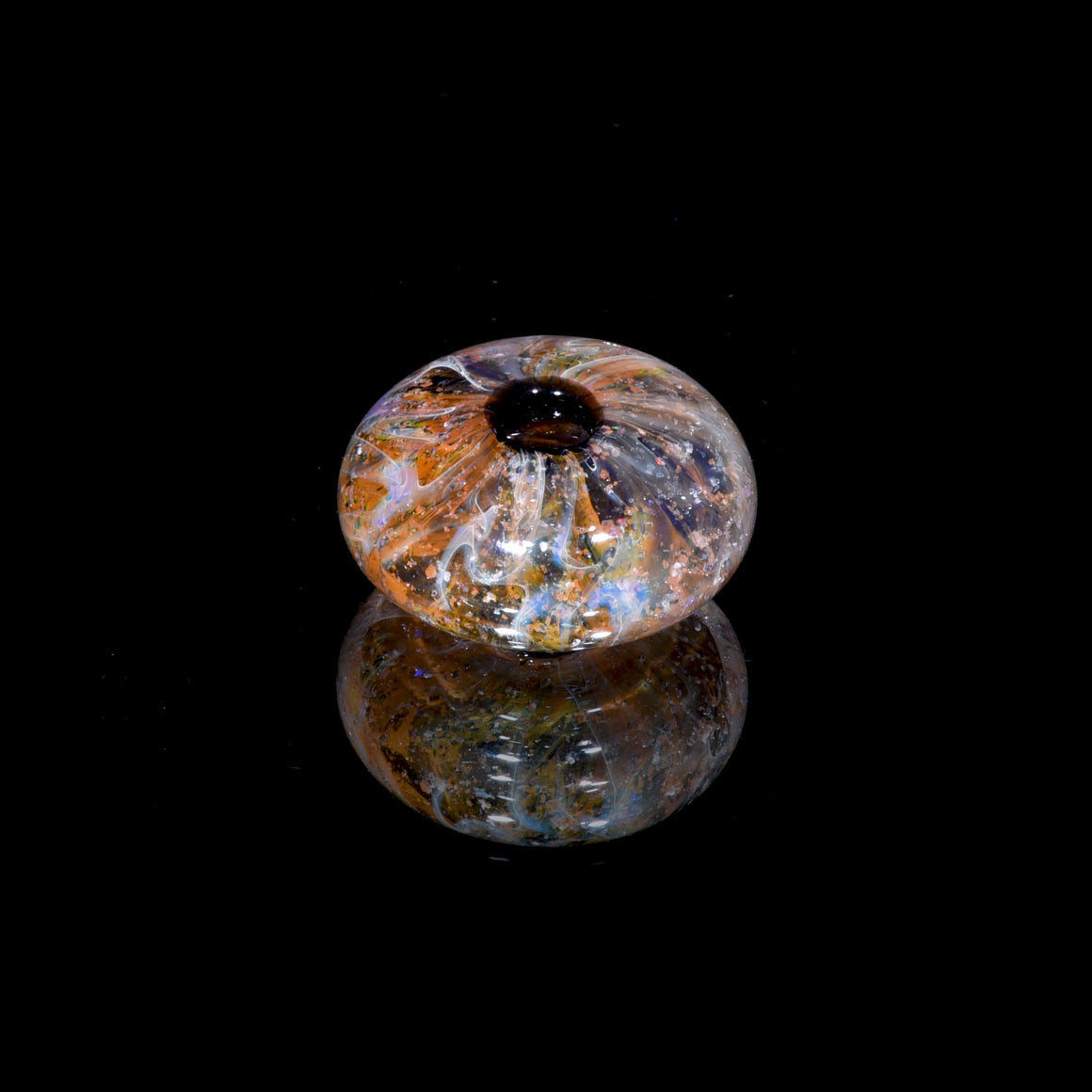 Round Fumed Crushed Opal Bead/Pendant