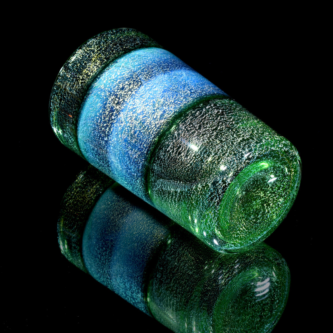 Dichroic Experimental Green Pint Glass