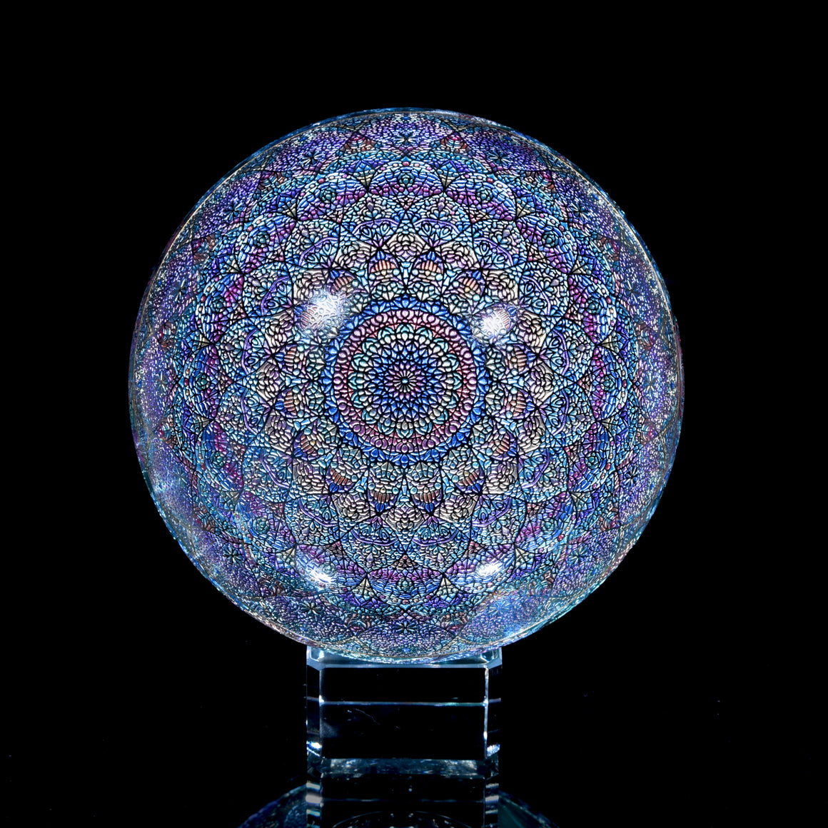 "Dragon Dancing among Glistening Clouds" Kaleidoscope Marble (Borosilicate) - ~5"diameter