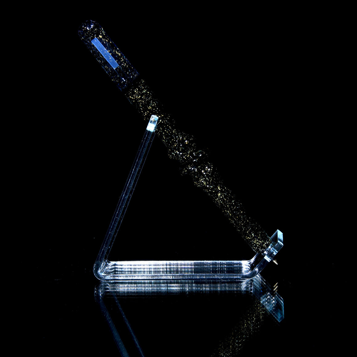 Dichroic Glass Pen w/ Refillable Bic Ballpoint Tip - Blue