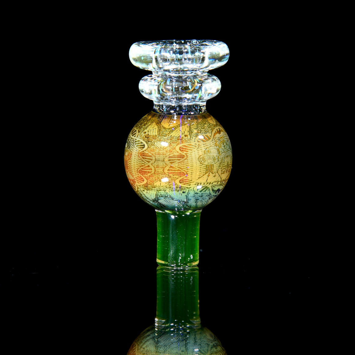 UV Reactive Heady Pharaoh Bubble Cap - Crushed Opal Citrine/Illuminati