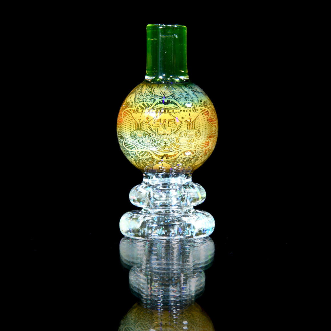 UV Reactive Heady Pharaoh Bubble Cap - Crushed Opal Citrine/Illuminati
