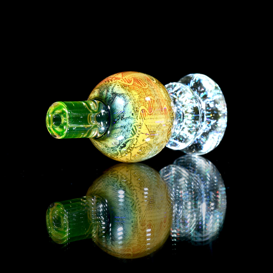 UV Reactive Heady Pharaoh Bubble Cap - Crushed Opal Citrine/Illuminati