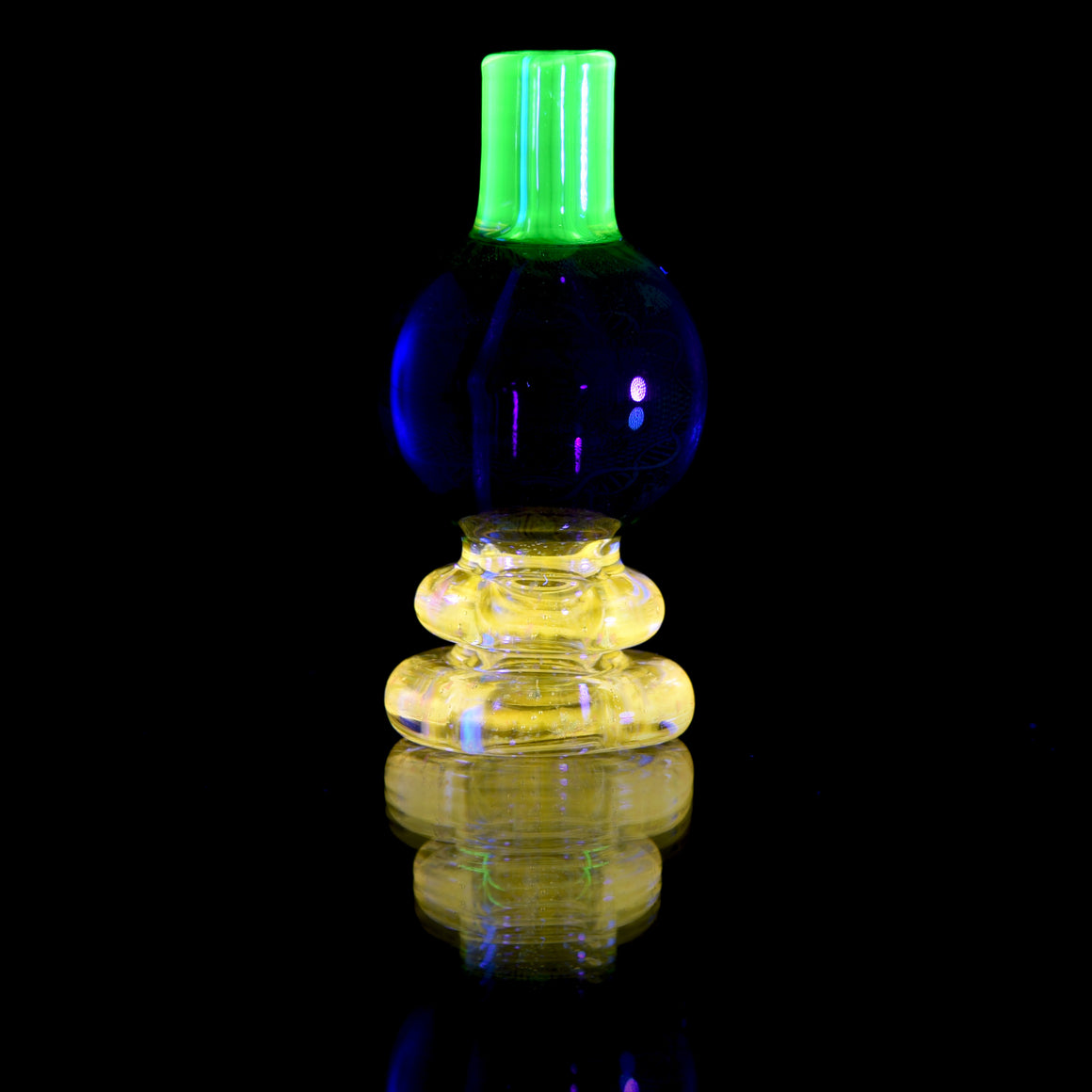 UV Reactive Heady Pharaoh Bubble Cap - Crushed Opal Citrine/Illuminati