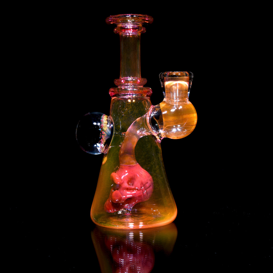 Fully-fumed Sculpted Skull Perc Tube - 14mm Female