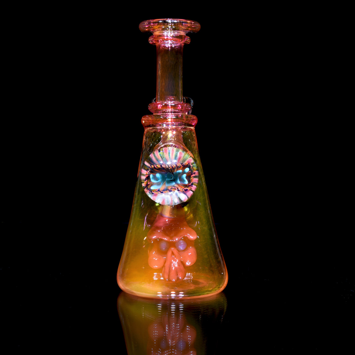 Fully-fumed Sculpted Skull Perc Tube - 14mm Female