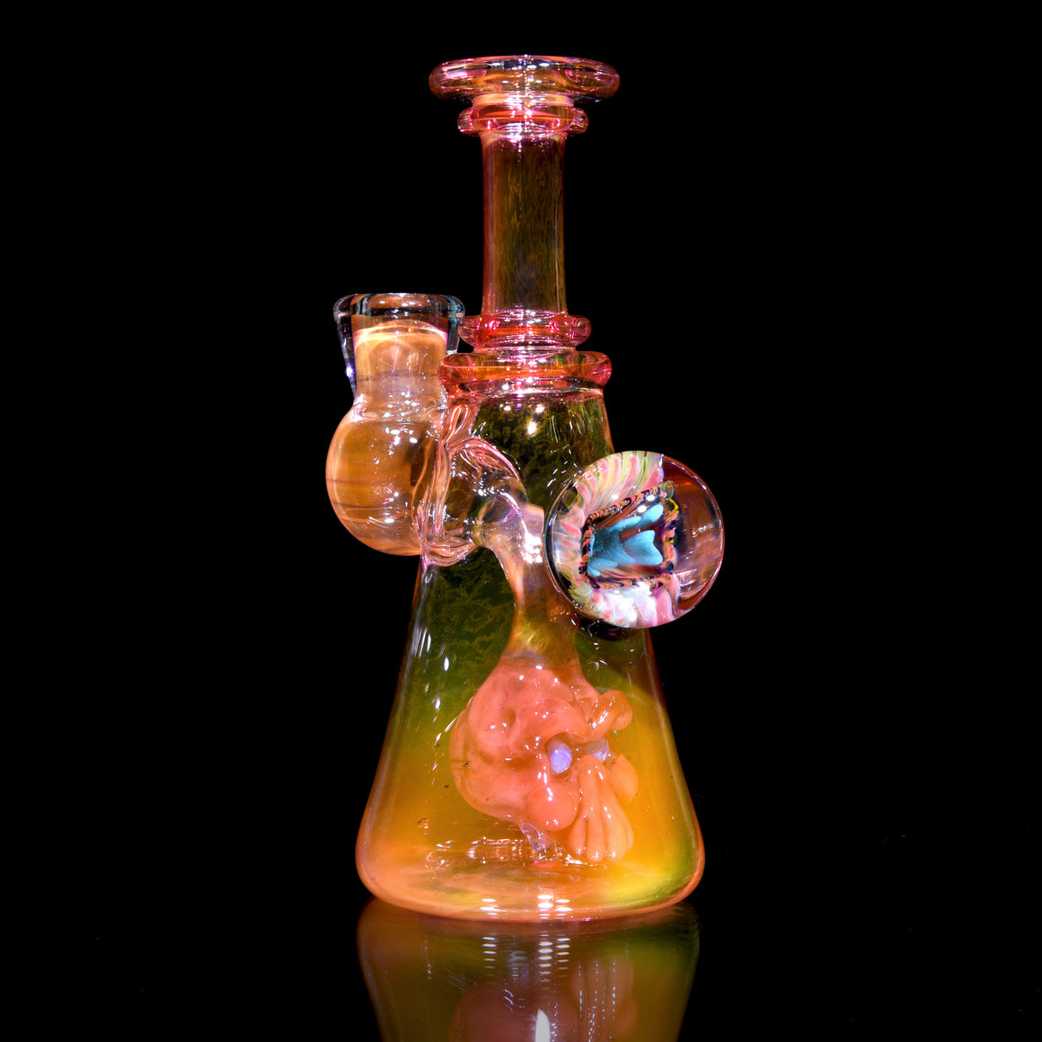 Fully-fumed Sculpted Skull Perc Tube - 14mm Female