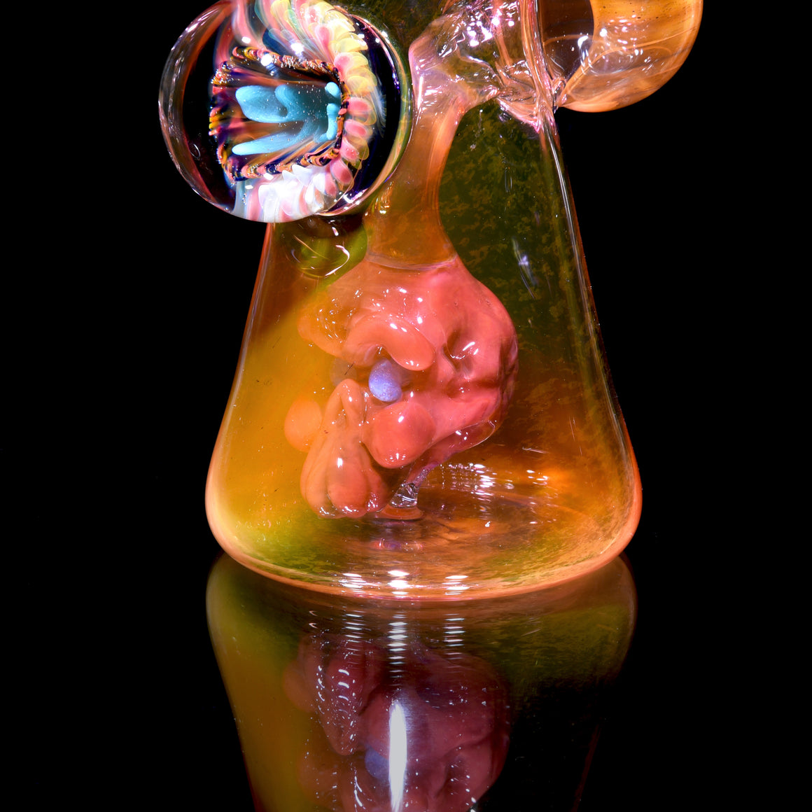 Fully-fumed Sculpted Skull Perc Tube - 14mm Female