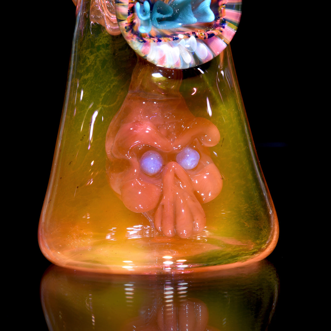 Fully-fumed Sculpted Skull Perc Tube - 14mm Female