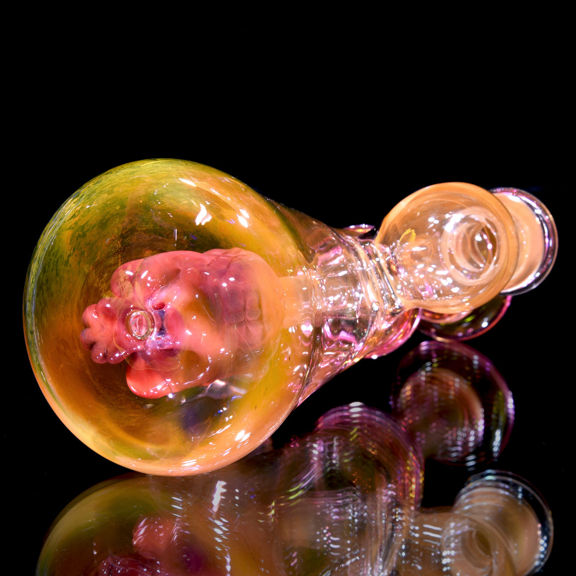 Fully-fumed Sculpted Skull Perc Tube - 14mm Female