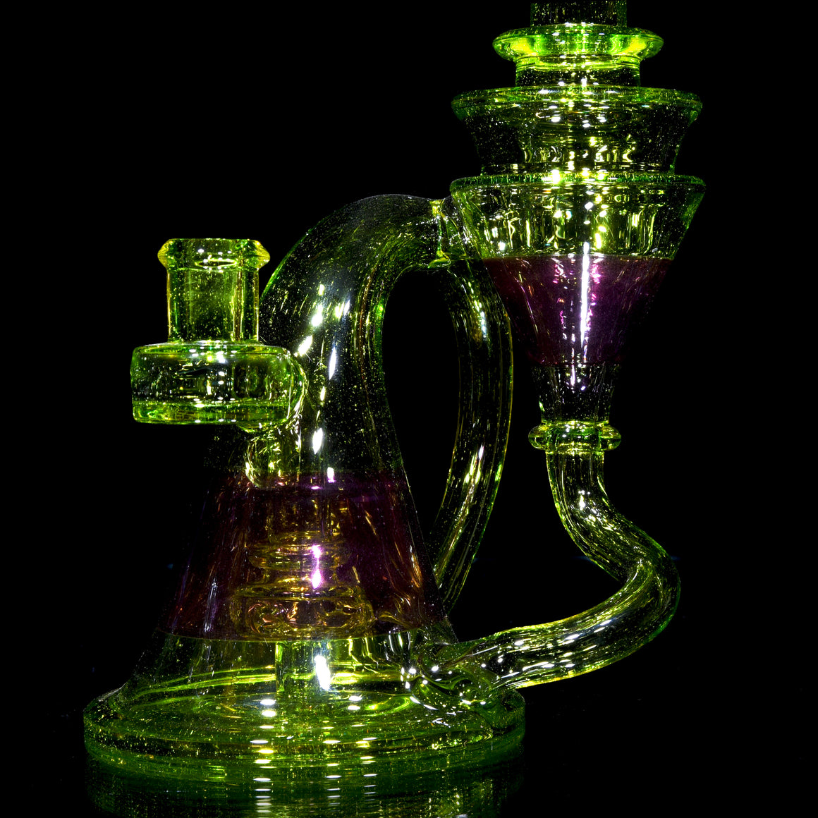 V2 QuickDraw Recycler - Green Dream/Gold Purple over Ice Water - 10mm Female