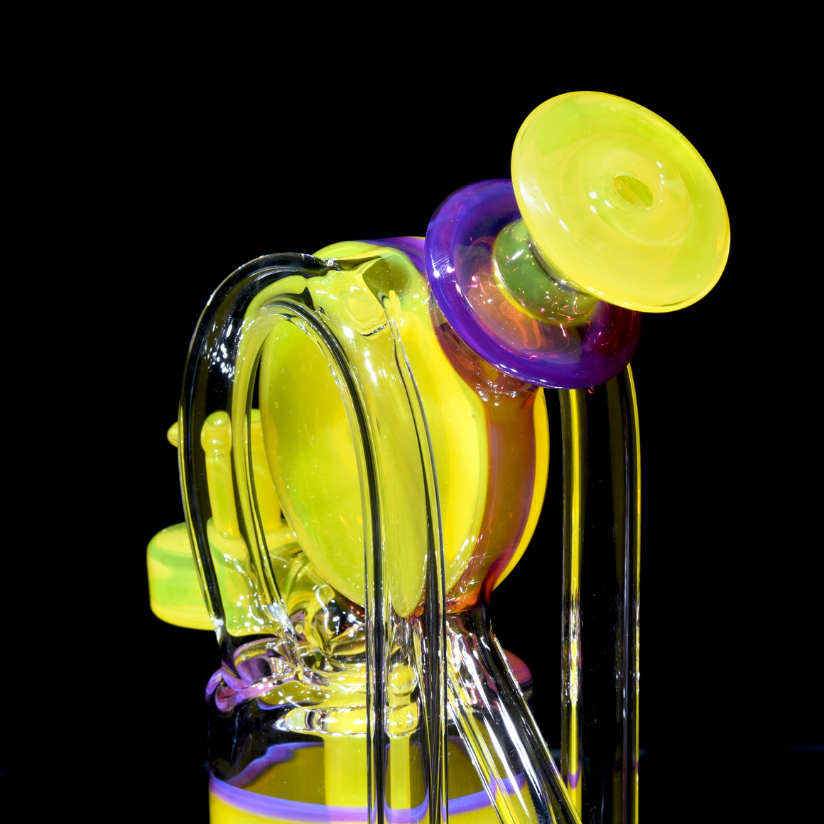 Double Vertical Bottle Recycler - Lemon Drop/Royal Jelly - 10mm Female