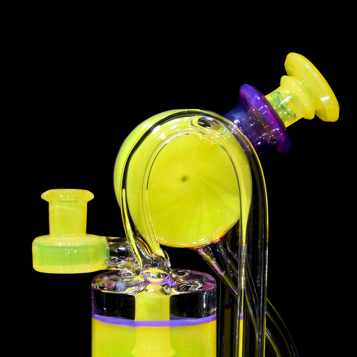 Double Vertical Bottle Recycler - Lemon Drop/Royal Jelly - 10mm Female