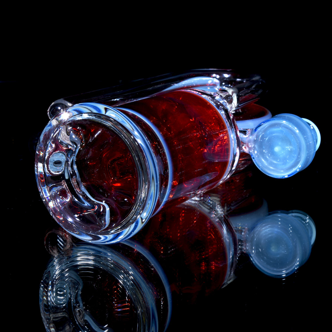 Double Vertical Bottle Recycler - Blood Orange/Blue Lotus - 10mm Female