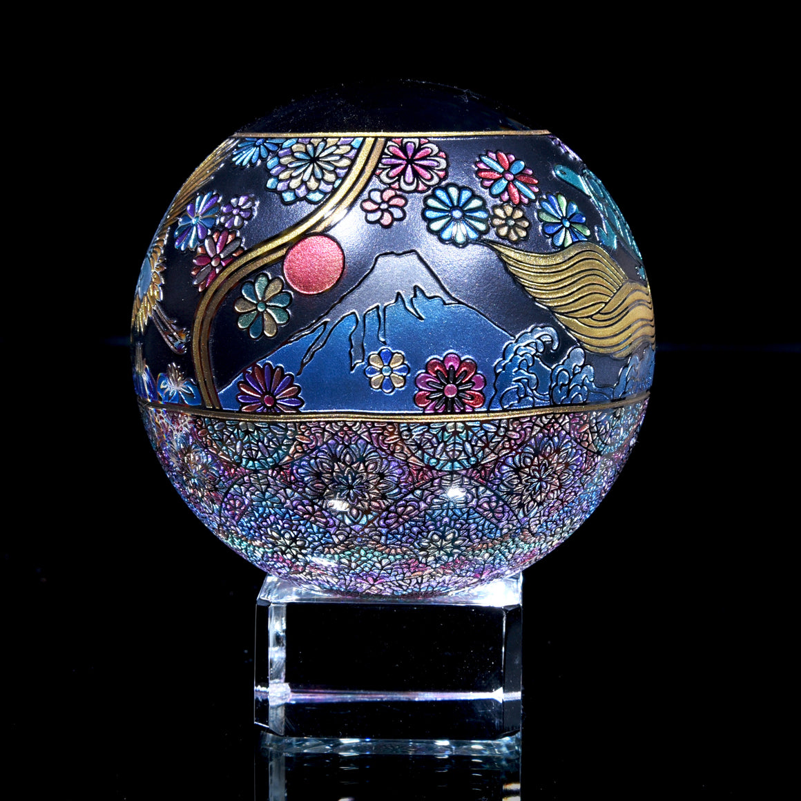 "Flowers Blooming Beyond" Kaleidoscope Marble (Borosilicate) - ~2.7"