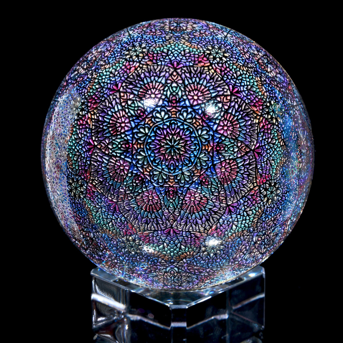"Flowers Blooming Beyond" Kaleidoscope Marble (Borosilicate) - ~2.7"