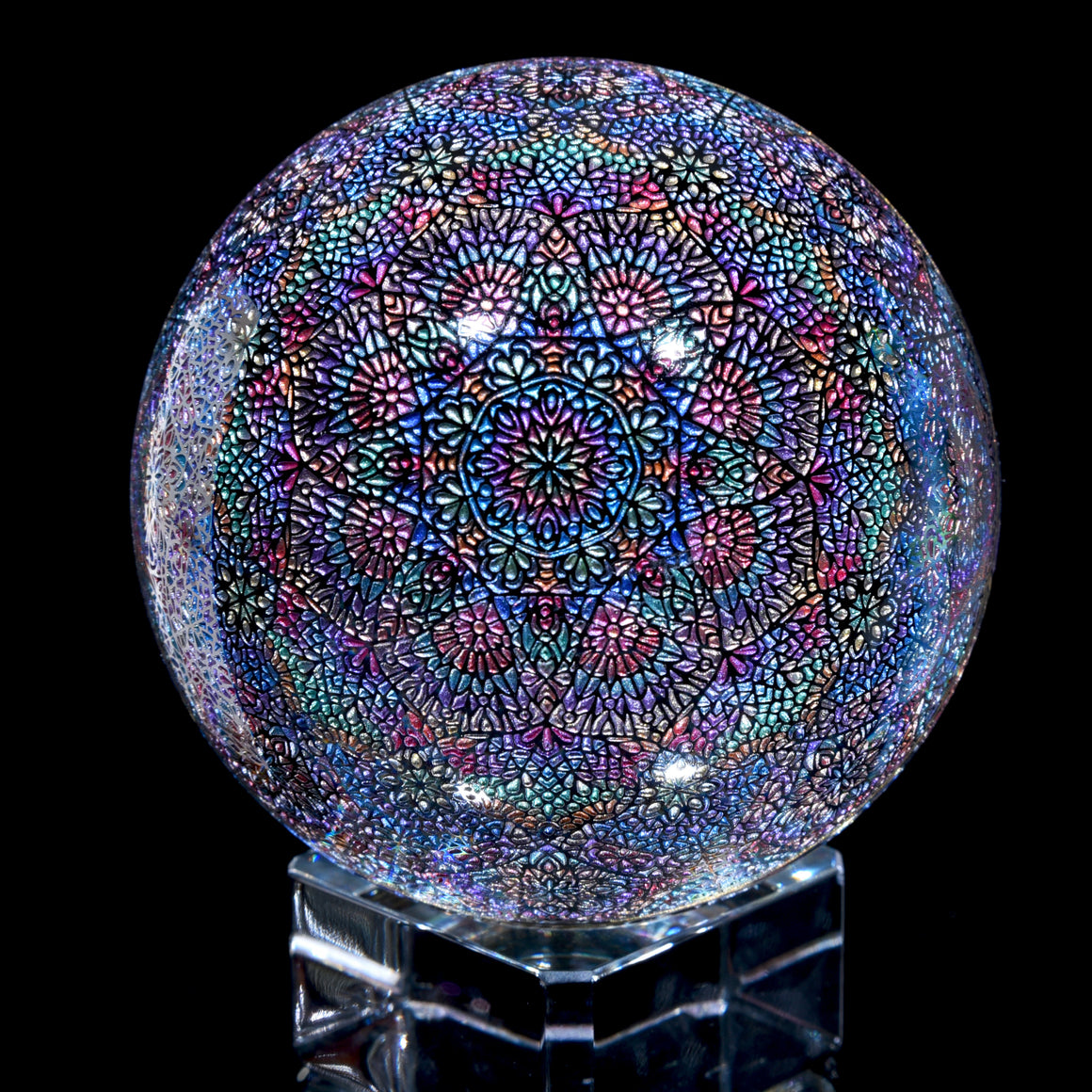 "Flowers Blooming Beyond" Kaleidoscope Marble (Borosilicate) - ~2.7"