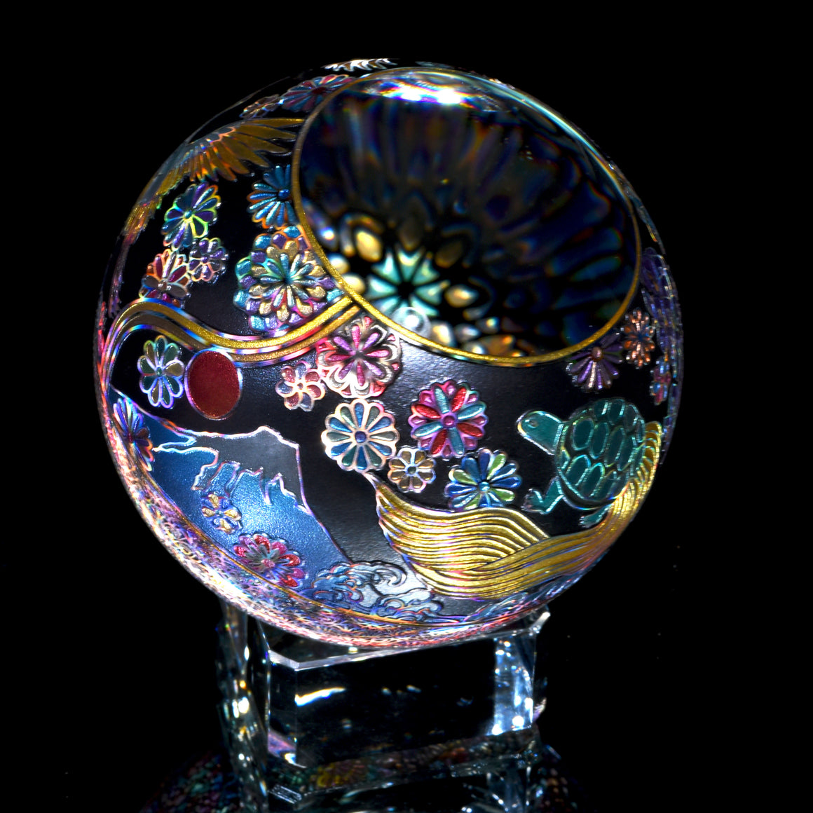 "Flowers Blooming Beyond" Kaleidoscope Marble (Borosilicate) - ~2.7"