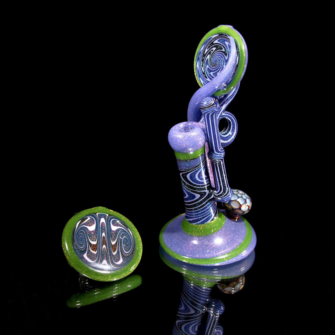 Dichro Bubbler with matching Belt Buckle Pipe