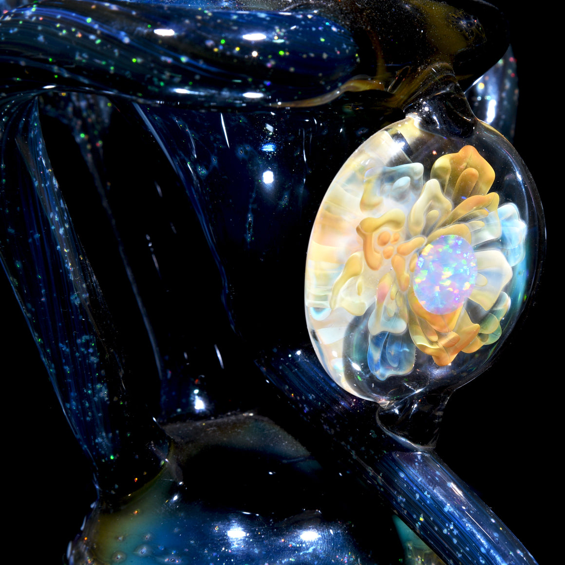 Full Crushed Opal Galaxy Fume Double-Uptake Klein Recycler - 14mm Female