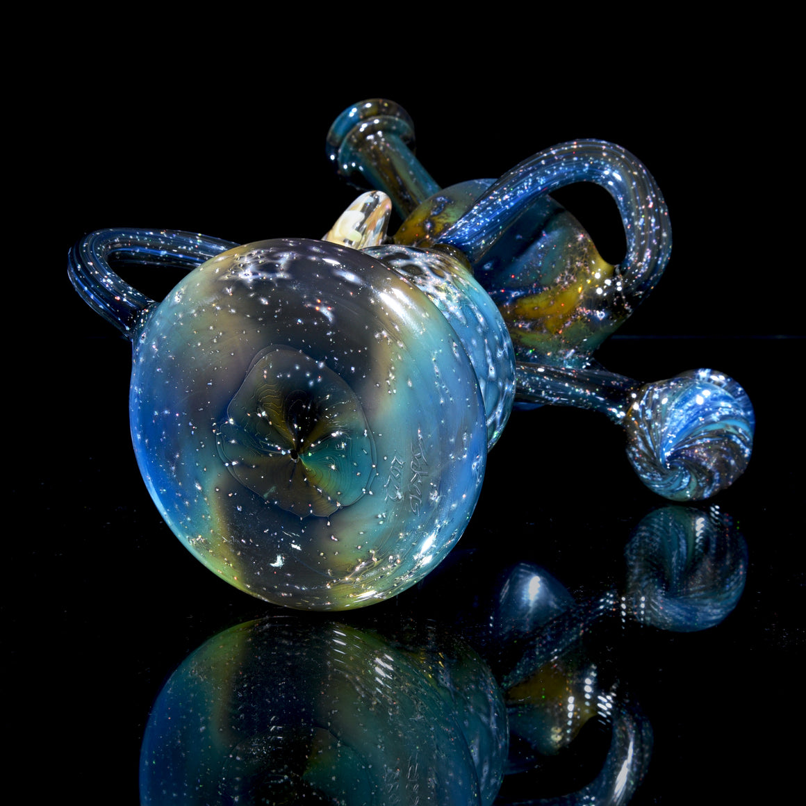 Full Crushed Opal Galaxy Fume Double-Uptake Klein Recycler - 14mm Female