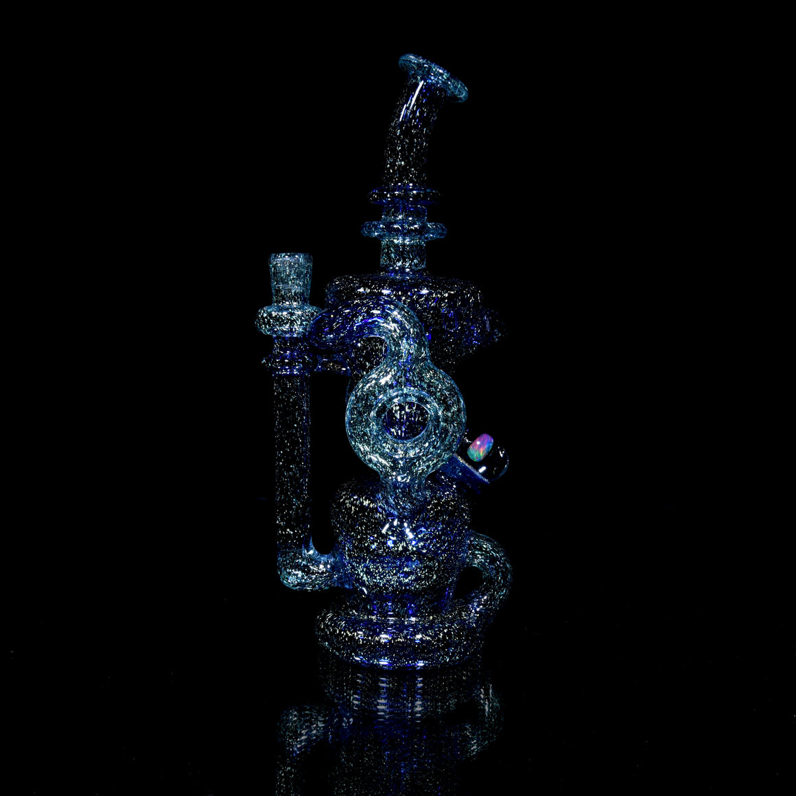 CFL Double Donut Uptake Klein Recycler - Hydra over Siriusly/Brilliant Blue - 10mm Female