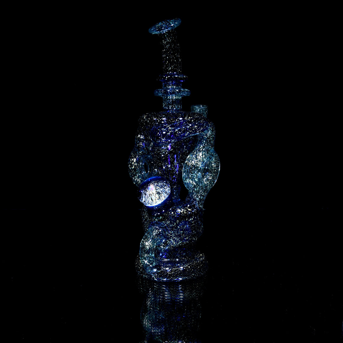CFL Double Donut Uptake Klein Recycler - Hydra over Siriusly/Brilliant Blue - 10mm Female