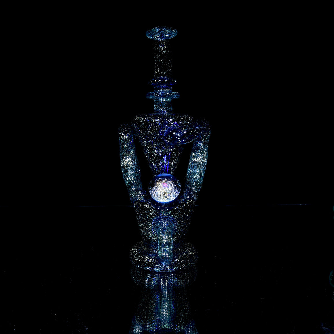 CFL Double Donut Uptake Klein Recycler - Hydra over Siriusly/Brilliant Blue - 10mm Female