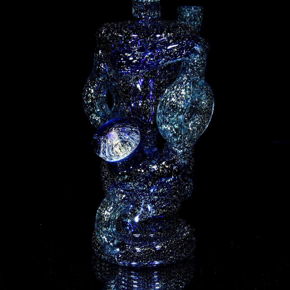 CFL Double Donut Uptake Klein Recycler - Hydra over Siriusly/Brilliant Blue - 10mm Female