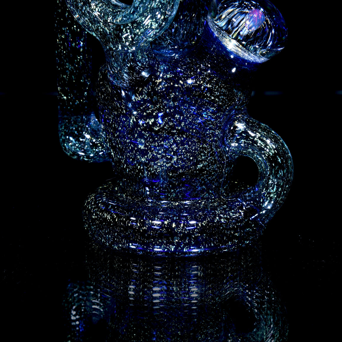 CFL Double Donut Uptake Klein Recycler - Hydra over Siriusly/Brilliant Blue - 10mm Female