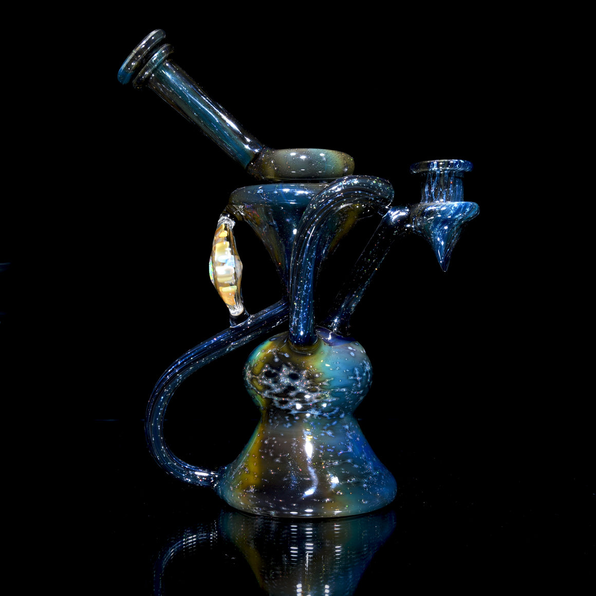 Full Crushed Opal Galaxy Fume Double-Uptake Klein Recycler - 14mm Female