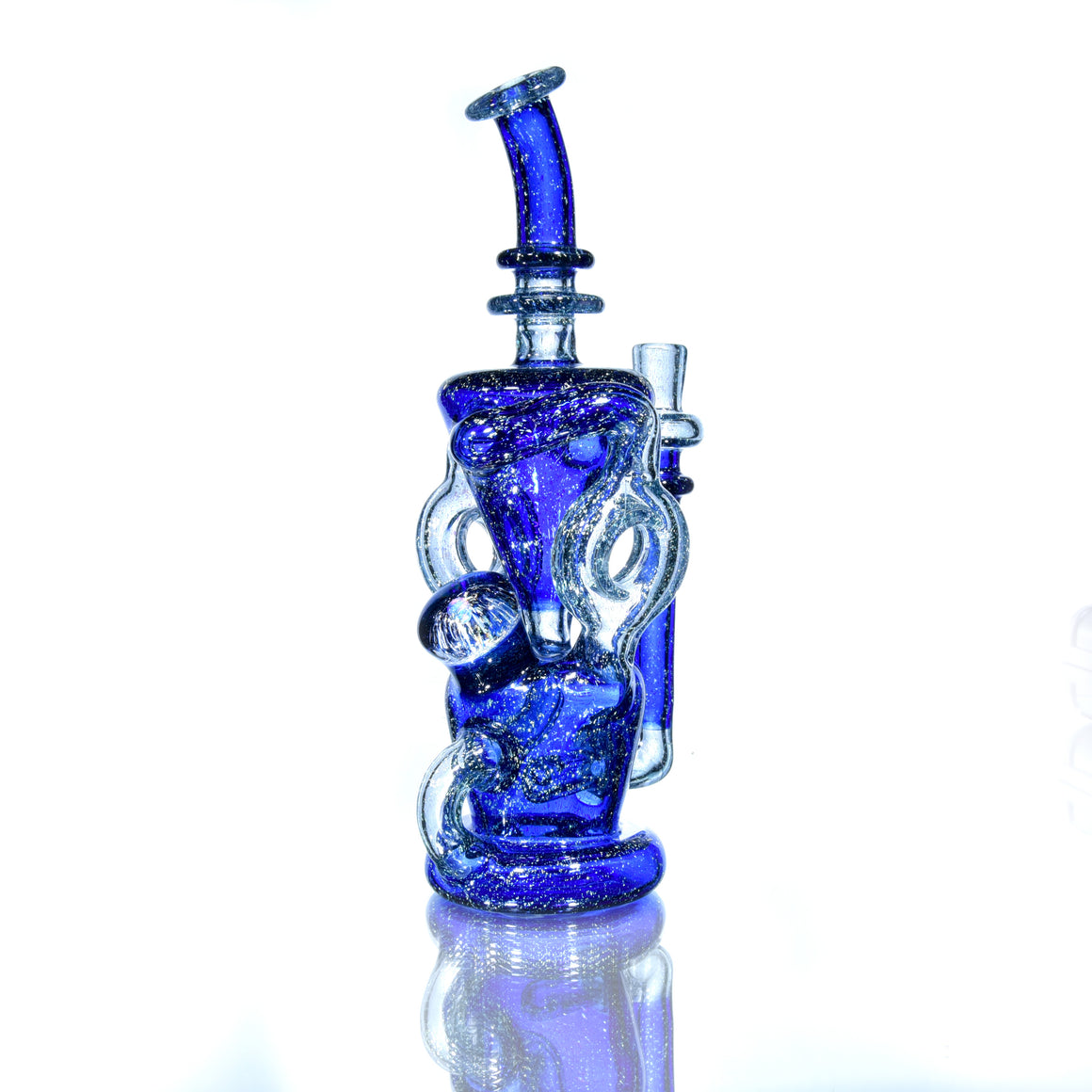 CFL Double Donut Uptake Klein Recycler - Hydra over Siriusly/Brilliant Blue - 10mm Female