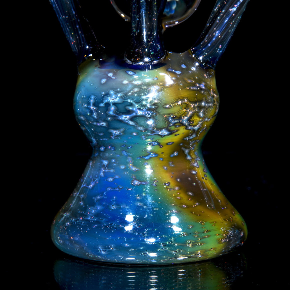 Full Crushed Opal Galaxy Fume Double-Uptake Klein Recycler - 14mm Female