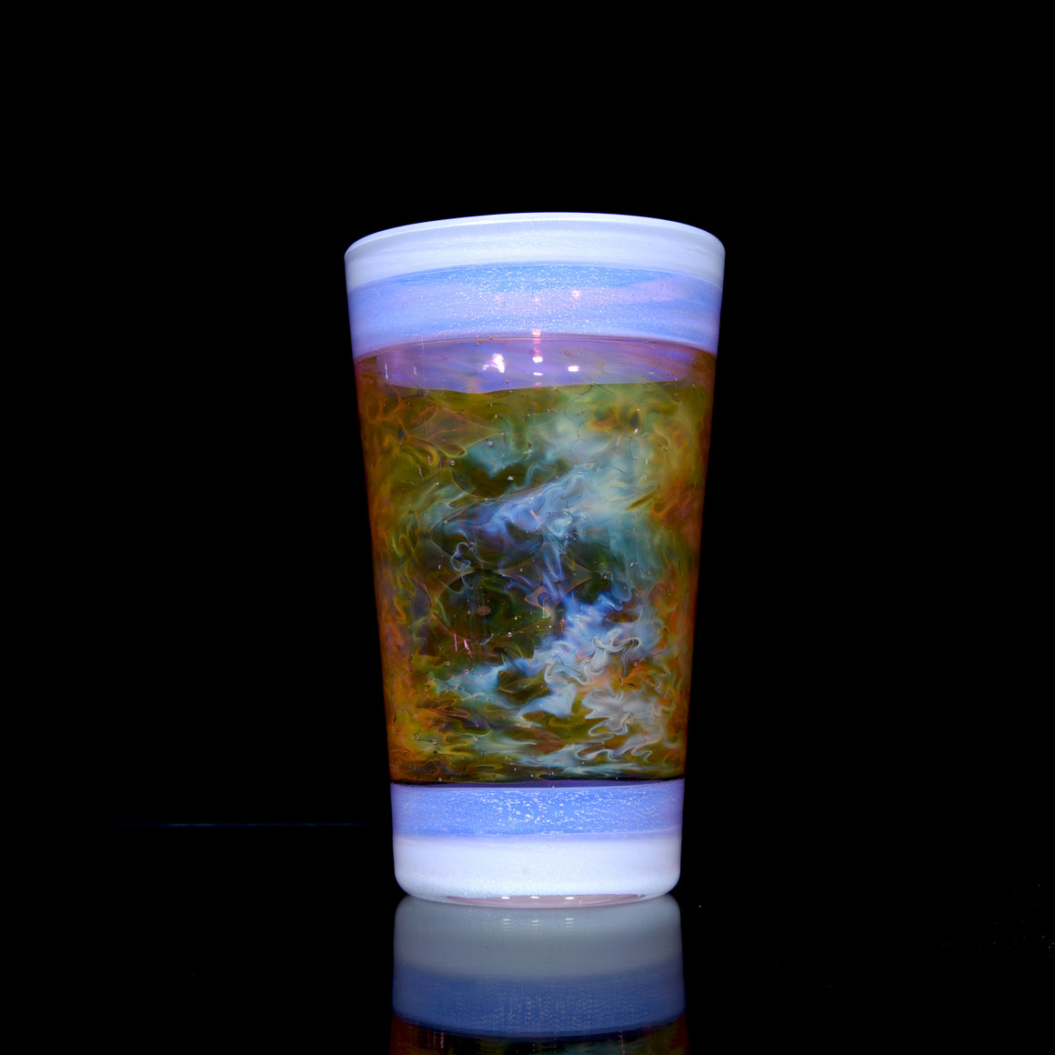 XL Dichroic Pint Glass - Pink Slyme/Star White/Fume