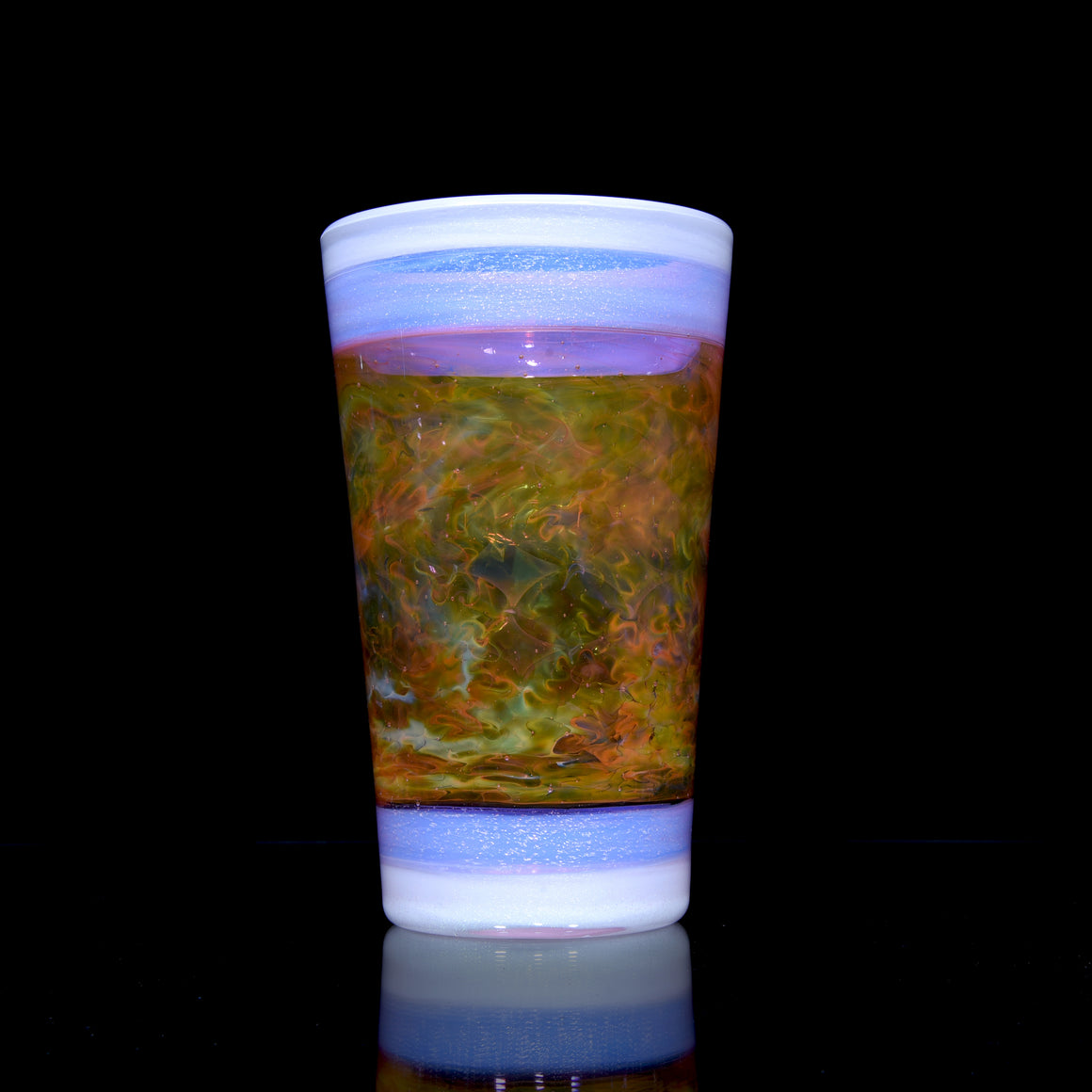 XL Dichroic Pint Glass - Pink Slyme/Star White/Fume